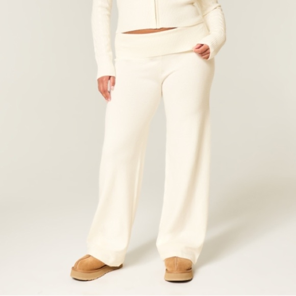 Hollister Gilly Hicks Sweater-Knit Foldover Straight Pants